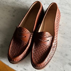 J Crew woven leather loafers